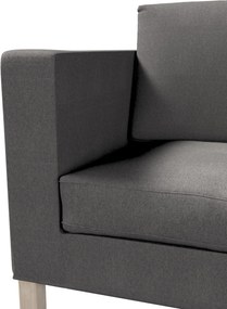Pokrowiec na sofę Karlanda 2-osobową nierozkładaną, krótki kolor szary tkanina strukturalna