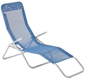 Aldotrade Składany leżak ogrodowy 137 x 58 x 94 cm, niebieski