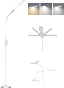 NETTLIFE Lampa podłogowa LED do salonu z możliwością ściemniania - 158CM Nowoczesna, regulowana, dotykowa lampa podłogowa 9W z timerem i funkcją pamięci