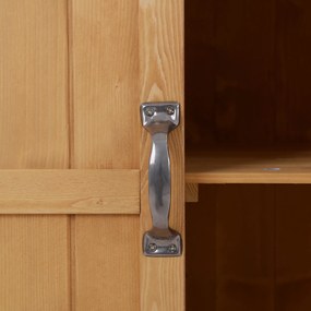 Outsunny szafka narzędziowa ogrodowa z 2 półkami drewno jodłowe naturalne 74x43x88cm | Aosom PL