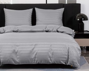 PrzytulneMieszkanie.pl PrzytulneMieszkanie.pl Hotelowa pościel z mikrowłókna JASMINE jasnoszara - pasek 2 cm, hotelowa kieszeń Rozmiar pościeli: 2 szt 70 x 90 cm | 200 x 220 cm