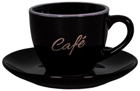Czarna kamionkowa filiżanka do espresso Bistro - café - Antic Line