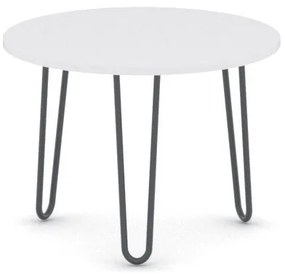 Okrągły stolik kawowy SPIDER, średnica 60 cm, czarna podstawa, biały