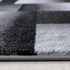 Dywan nowoczesny Miami Kwadraty szaro-czarne 80 cm x 300 cm