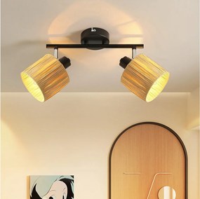 Ceiling Spot 2 Flames E14 Natural Black Ceiling Light Paper Salon