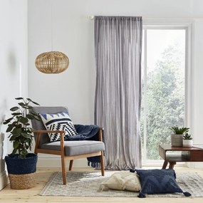Szara firana 229x140 cm Zofia Broderie Anglaise – Pineapple Elephant