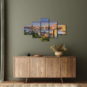 Obraz - Panorama Rotterdamu, Holandia (125x70 cm)