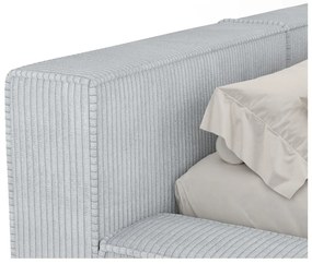 Szaroniebieskie tapicerowane łóżko dwuosobowe ze schowkiem ze stelażem 200x200 cm Voliera – Maison de Rêve