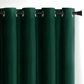 Ciemnozielona aksamitna zasłona częściowo zaciemniająca (dimout) 140x270 cm Eyelets – Restilo