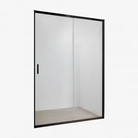 Kabina Prysznicowa Z Dostępem Od Przodu Z Drzwiami Przesuwnymi, Szkło Hartowane O Grubości 6 Mm I Aluminium Dover Czarny Matowy & Transparent - Sklum