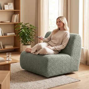 HOMCOM Fotel obrotowy lounge w stylu Chenille, szerokie siedzisko, do salonu i sypialni, Szary | Aosom PL