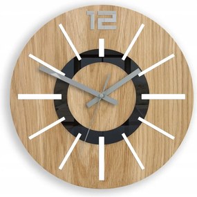 Zegar na ścianę nowoczesny drewniany z cichym mechanizmem okrągły solidny