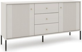 Komoda do Salonu Sypialni SOFT 154 cm Kaszmir Ryflowana Dwudrzwiowa z Szufladami Nowoczesna