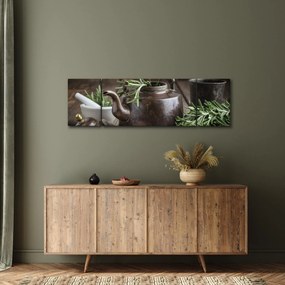 Obraz - Czajniczek z rozmarynem (170x50 cm)