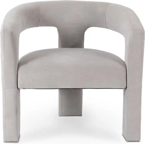Szary fotel welurowy w stylu nowoczesnym P2-N86