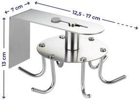 Wieszak kuchenny ze stali nierdzewnej, obrotowy, 6 haczyków