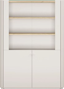 Witryna Elivo 100 cm dwudrzwiowa - kaszmir / dąb olejowany