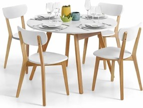 Biały skandynawski okrągły stół rozkładany L3-D81