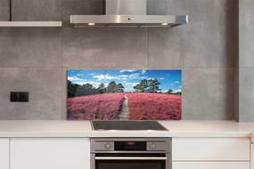 Szkło do Kuchni na Ścianę Wrzosowisko na Skraju Lasu