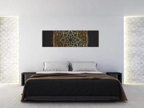Obraz złotej abstrakcji (170x50 cm)