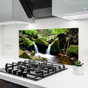 Szkło Ozdobne do Kuchni Woda Płynąca Po Skałach