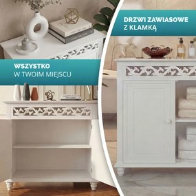 Komoda JERSEY, 76 x 65 x 35cm, biała Casaria