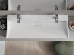 Mexen Ava umywalka nablatowa z konglomeratu 2/O 120 x 46 cm, biała - 23011202