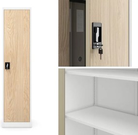 Szafa biurowa Eco Design Alex 45x40x185 cm biały/dąb sonoma