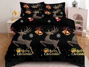 PrzytulneMieszkanie.pl PrzytulneMieszkanie.pl Pościel z mikrofibry STARLIT DEER czarna Rozmiar pościeli: 70 x 80 cm | 140 x 200 cm