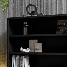 Niski regał metalowy czarny Modern LUCA 1000 x 900 x 350 mm