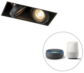 Inteligentny reflektor wnękowy czarny w komplecie z 2 żarówkami WiFi GU10 Trimless - Oneon 2 Nowoczesny Oswietlenie wewnetrzne