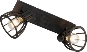 Industrialna lampa sufitowa czarna 2-światłowa - Fotu