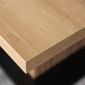 Stół Prostokątny Rozkładany z Lamelami GIANT 130-180 cm Dąb Artisan/Czarny Nowoczesny Loft