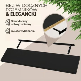 Półka ścienna FIGO + z konsolą, 110cm, czarna Casaria