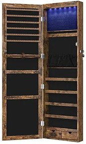 Industrialna ścienna szafka na biżuterię z led rustyklany brąz Z9-Z73