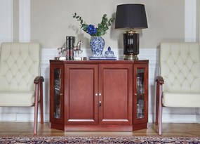 Eleganckie krzesło gabinetowe Consul tapicerowane skórą naturalną w kolorze brązowym, czarnym lub kremowym. Krzesło ma drewnianą ramę i podłokietniki, jest wygodne i solidnie wykonane.