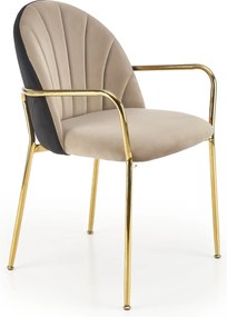 Krzesło na złotych nogach K500 z podłokietnikami