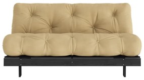 Musztardowa rozkładana sofa 160 cm Roots Black Night – Karup Design