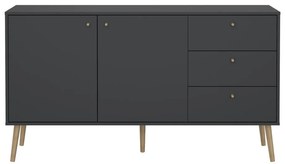 Antracytowa niska komoda 149x82 cm Bodo – Tvilum