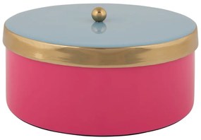Różowy metalowy pojemnik dekoracyjny ø 16x6 cm Double Funky – PT LIVING