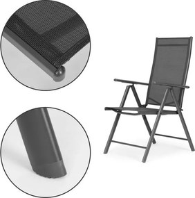 Zestaw 2 składanych krzeseł ogrodowych z regulacją oparcia Napoli, szary