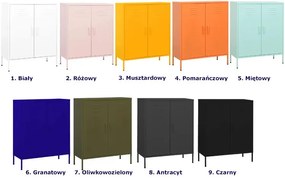 Granatowa szafka gospodarcza w stylu industrialnym H6-D23