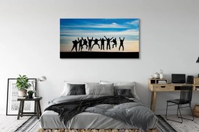 Zdjęcie na płótnie Ludzie pod Niebem z Chmurami