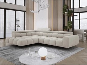 Narożnik PLAZA L Lewostronny z elektryczną regulacją siedziska w tkaninie CLOUD 03 WERSAL