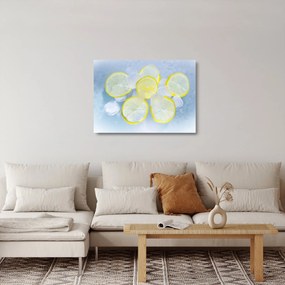 Obraz na szkle - cytryny w lodzie (70x50 cm)