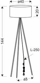 Abażurowa wrzosowa lampa stojąca - M096-Sontu