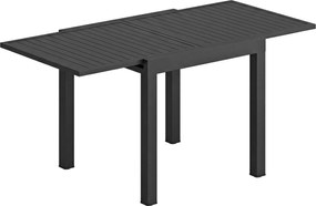 Outsunny Stół Ogrodowy Rozkładany 80/160 x 80 cm Aluminium Stół Jadalniany dla 4-6 Osób, Prostokątny z Blatem Lamelowym | Aosom PL