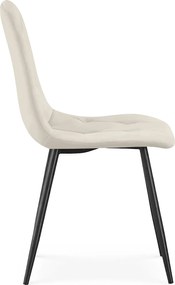 Zestaw 4 kremowych krzeseł pikowanych P8-H50