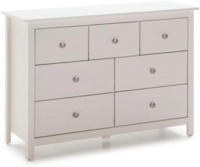 Biała niska komoda z litego drewna sosnowego 110x80 cm Berna – Marckeric