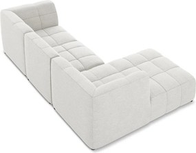 Biały narożnik z materiału bouclé (lewostronny/z szezlongiem) Aloha – Makamii